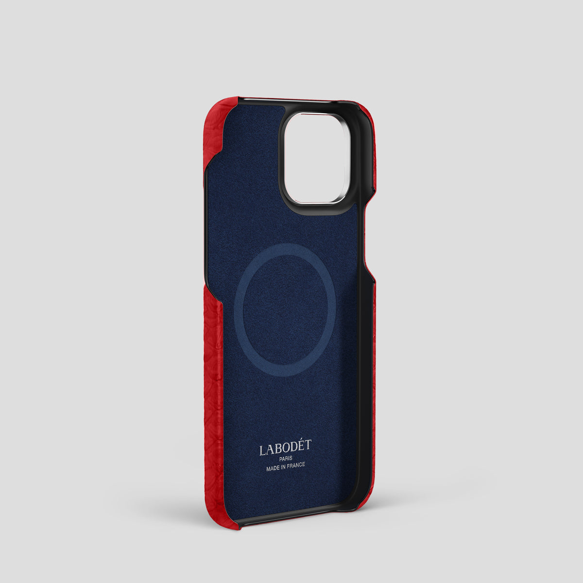 Red iPhone 14 Pro Classic Case Python with Steel Metal -4 | Red-Steel
