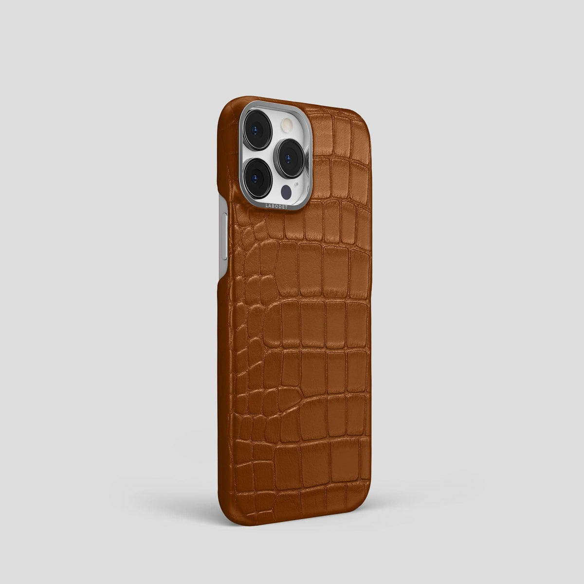 Honey iPhone 15 Pro Classic Case Alligator with Steel Metal -2 | Honey-Steel