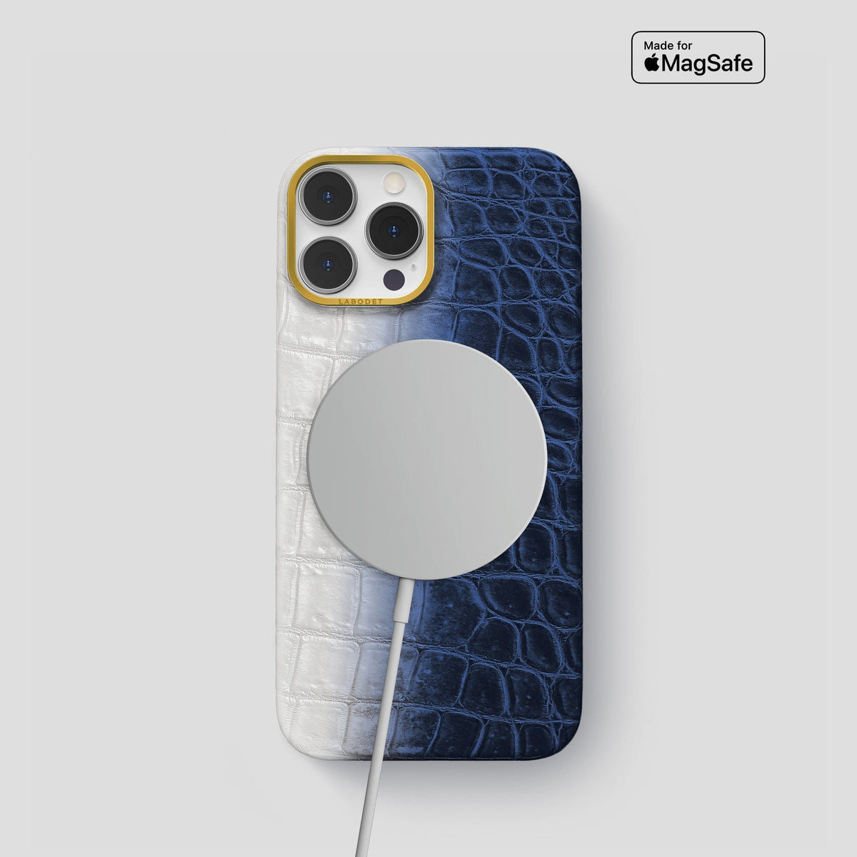 Navy Blue iPhone 14 Pro Himalaya Classic Case with Gold Metal -4 | Navy-Blue-Gold