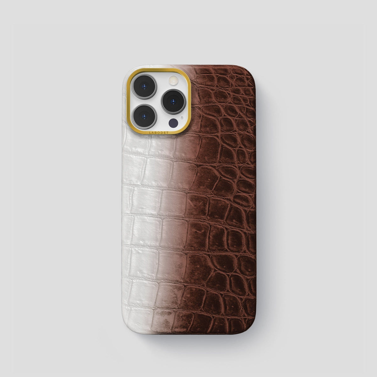 Dark Brown iPhone 14 Pro Himalaya Classic Case with Gold Metal -1 | Dark-Brown-Gold