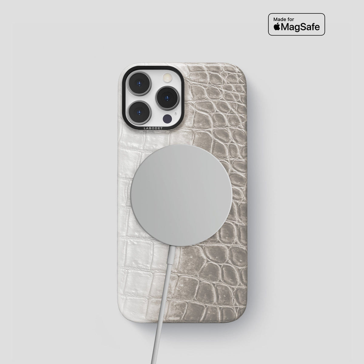 Grey iPhone 14 Pro Himalaya Classic Case with Black Metal -4 | Grey-Black