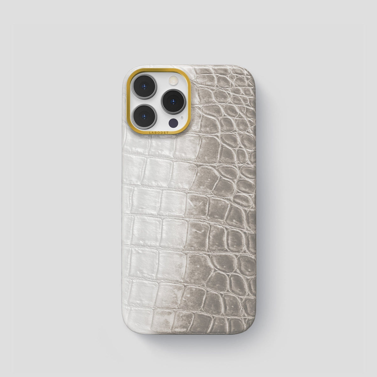Grey iPhone 14 Pro Himalaya Classic Case with Gold Metal -1 | Grey-Gold