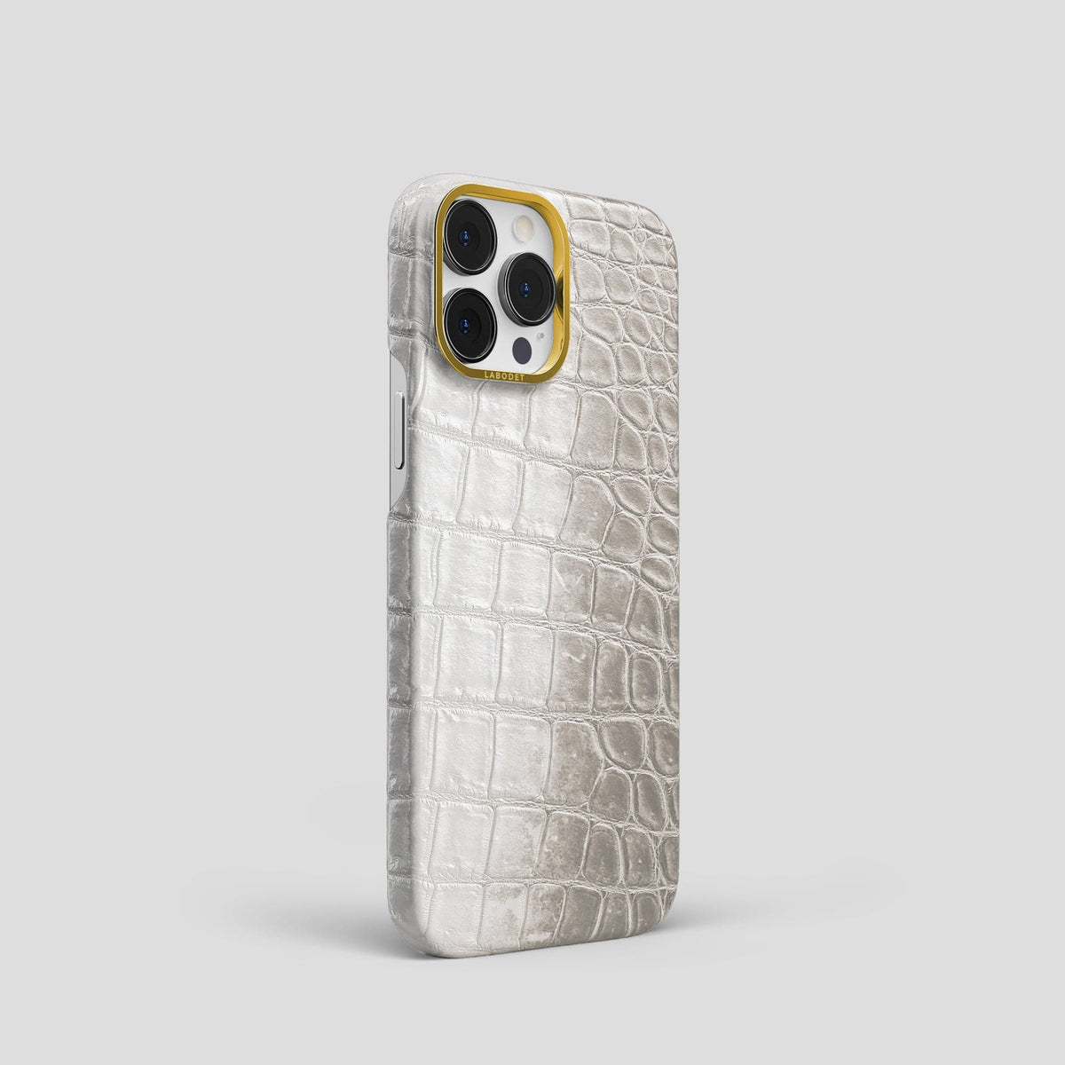 Grey iPhone 14 Pro Himalaya Classic Case with Gold Metal -2 | Grey-Gold