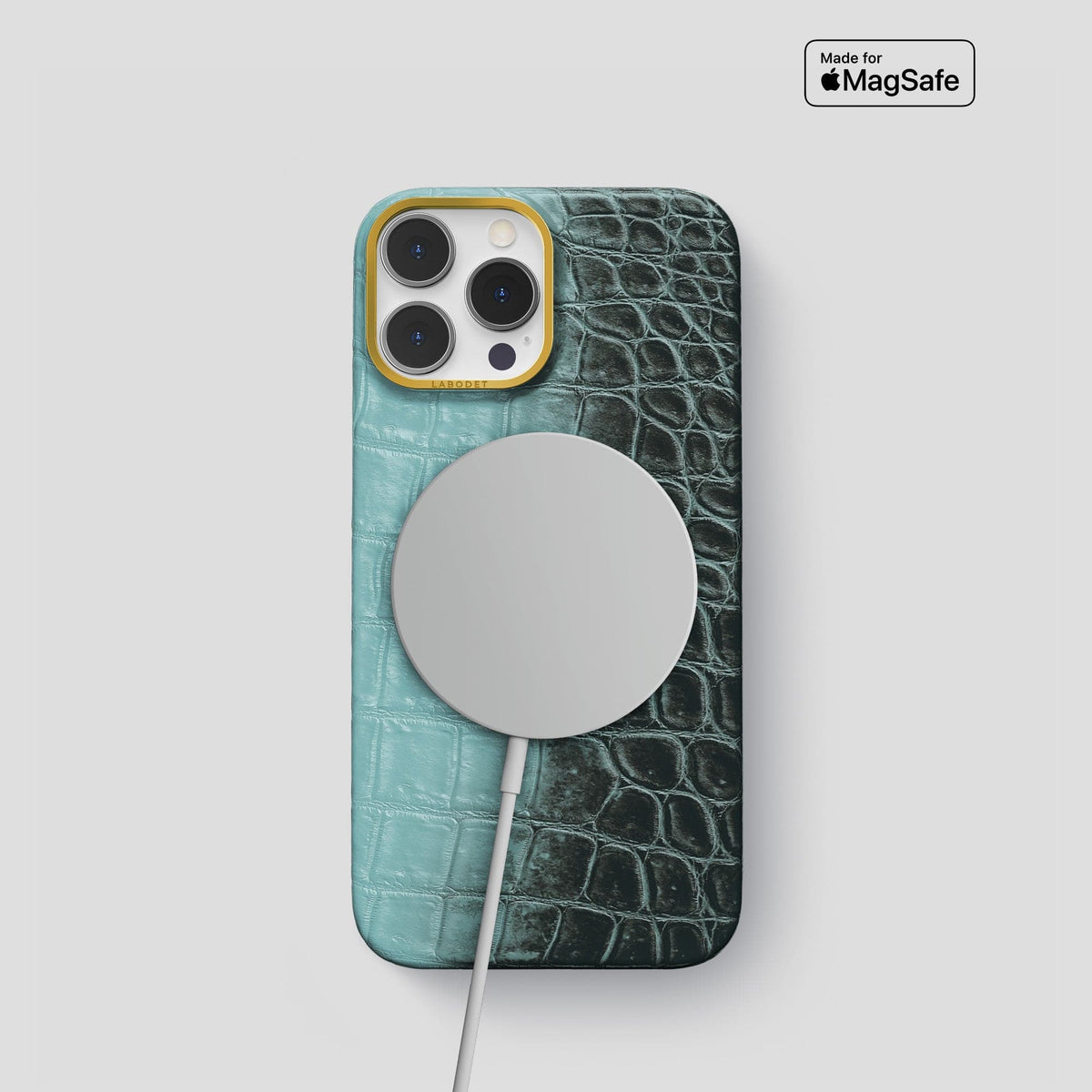 Light-Mint iPhone 14 Pro Himalaya Classic Case with Gold Metal -4 | Light-Mint-Gold