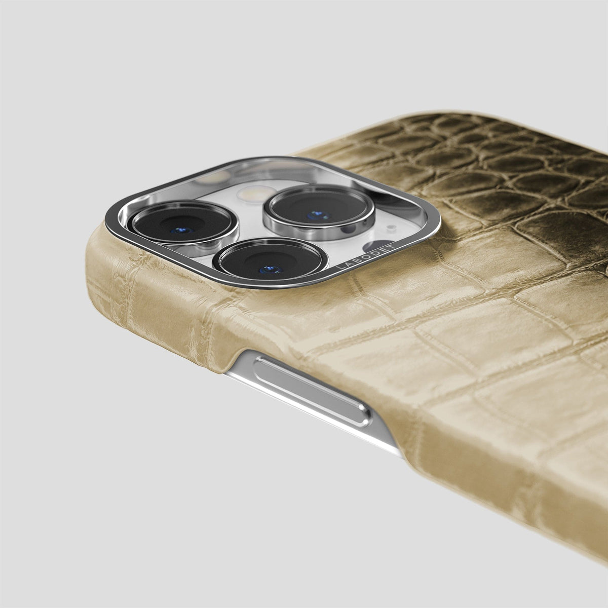 Natural iPhone 14 Pro Himalaya Classic Case with Steel Metal -5 | Natural-Steel