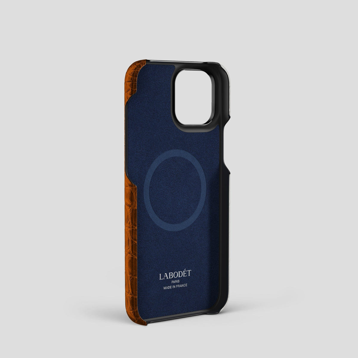 Orange iPhone 14 Pro Himalaya Classic Case with Black Metal -3 | Orange-Black