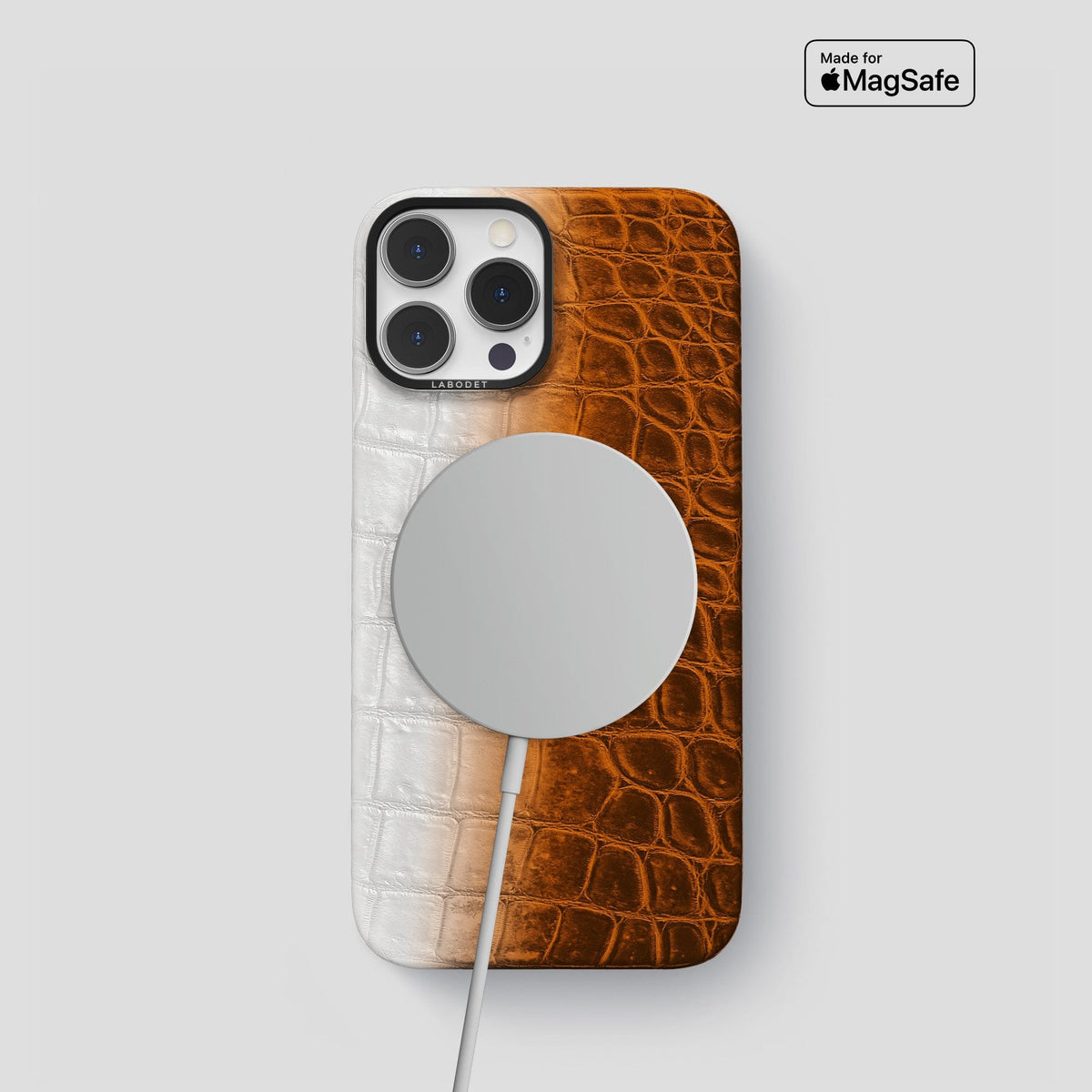 Orange iPhone 14 Pro Himalaya Classic Case with Black Metal -4 | Orange-Black