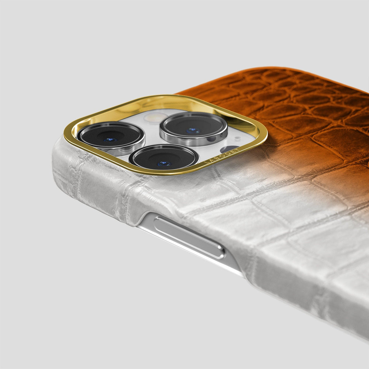 Orange iPhone 14 Pro Himalaya Classic Case with Gold Metal -5 | Orange-Gold