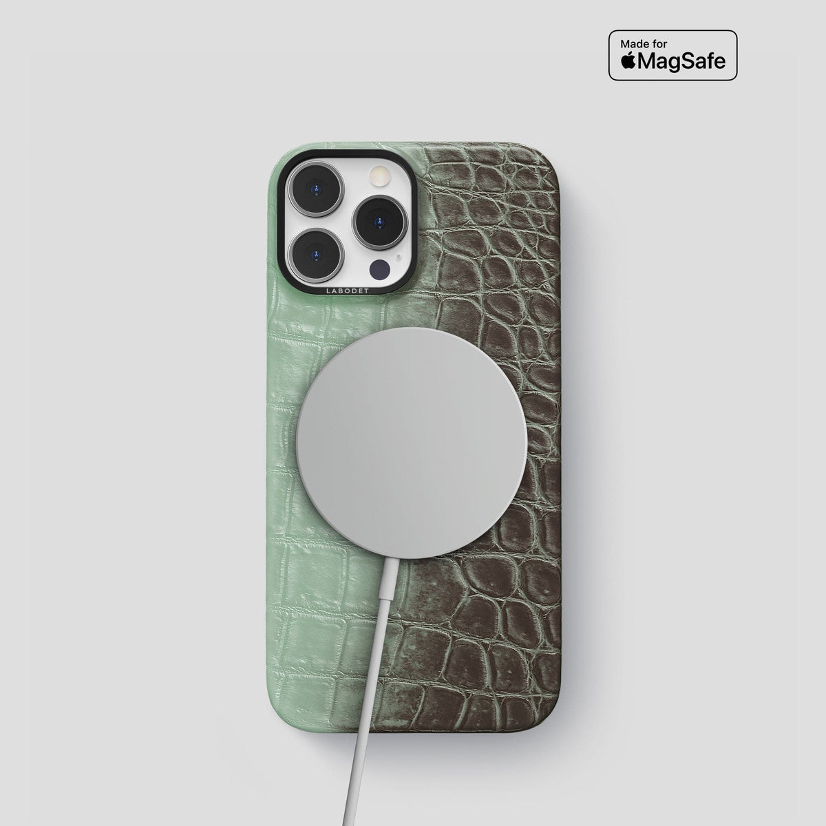 Pistachio iPhone 15 Pro Himalaya Classic Case with Black Metal -4 | Pistachio-Black