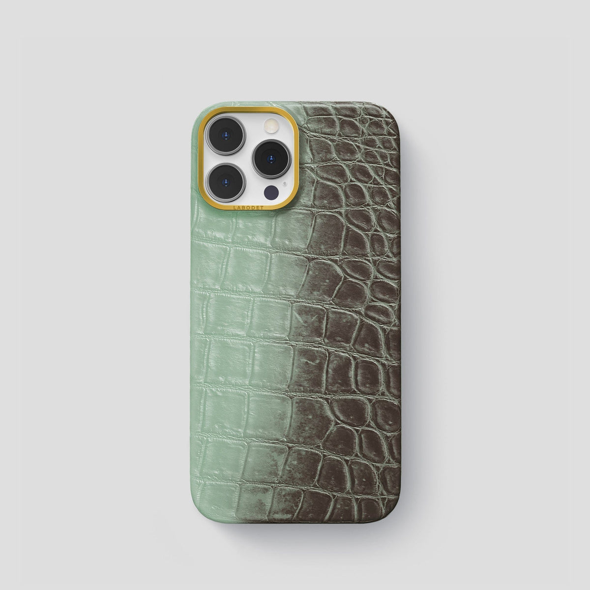 Pistachio iPhone 15 Pro Himalaya Classic Case with Gold Metal -1 | Pistachio-Gold