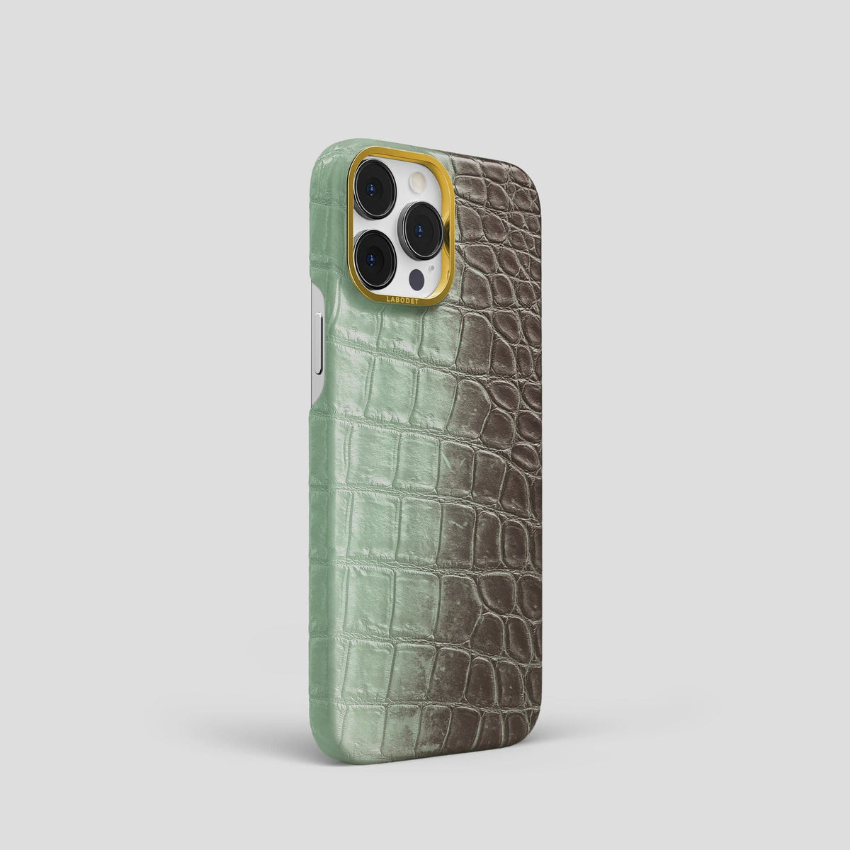 Pistachio iPhone 15 Pro Himalaya Classic Case with Gold Metal -2 | Pistachio-Gold