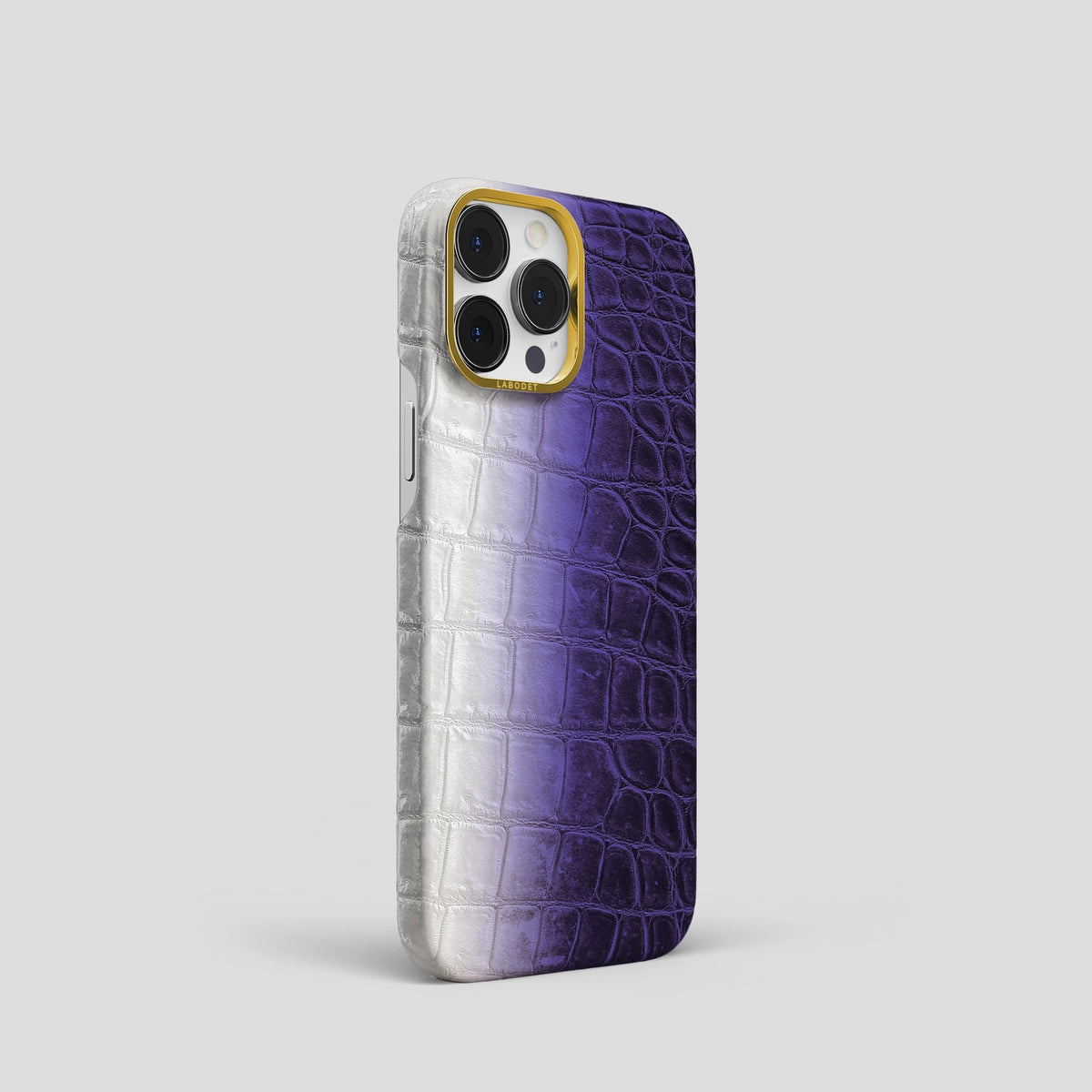 Purple iPhone 14 Pro Himalaya Classic Case with Gold Metal -2 | Purple-Gold