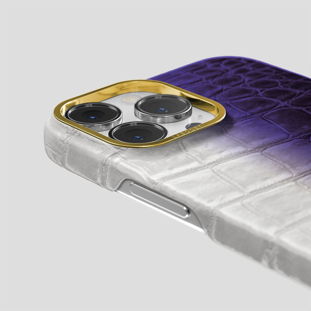 Purple iPhone 14 Pro Himalaya Classic Case with Gold Metal -5 | Purple-Gold