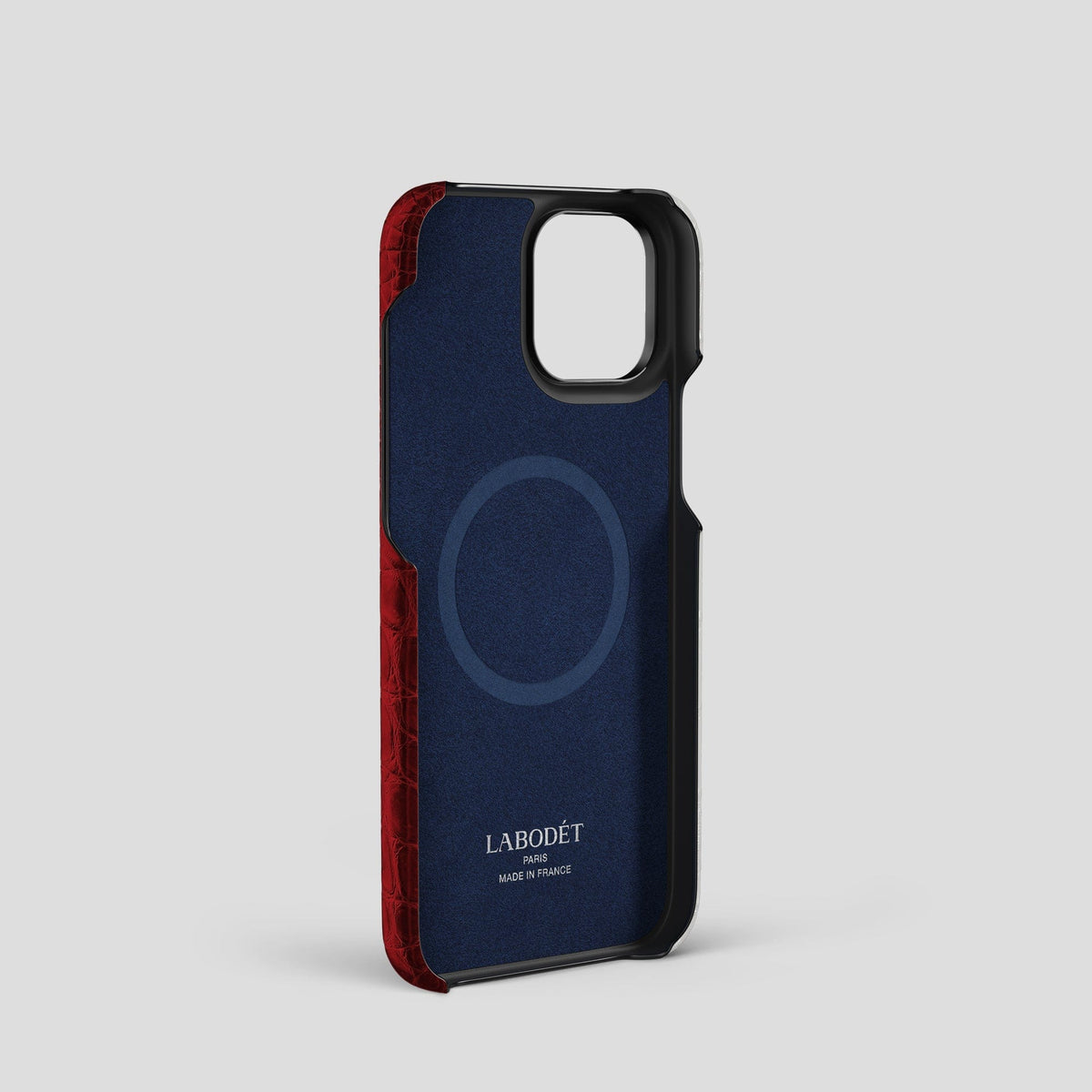 Red iPhone 14 Pro Himalaya Classic Case with Black Metal -3 | Red-Black