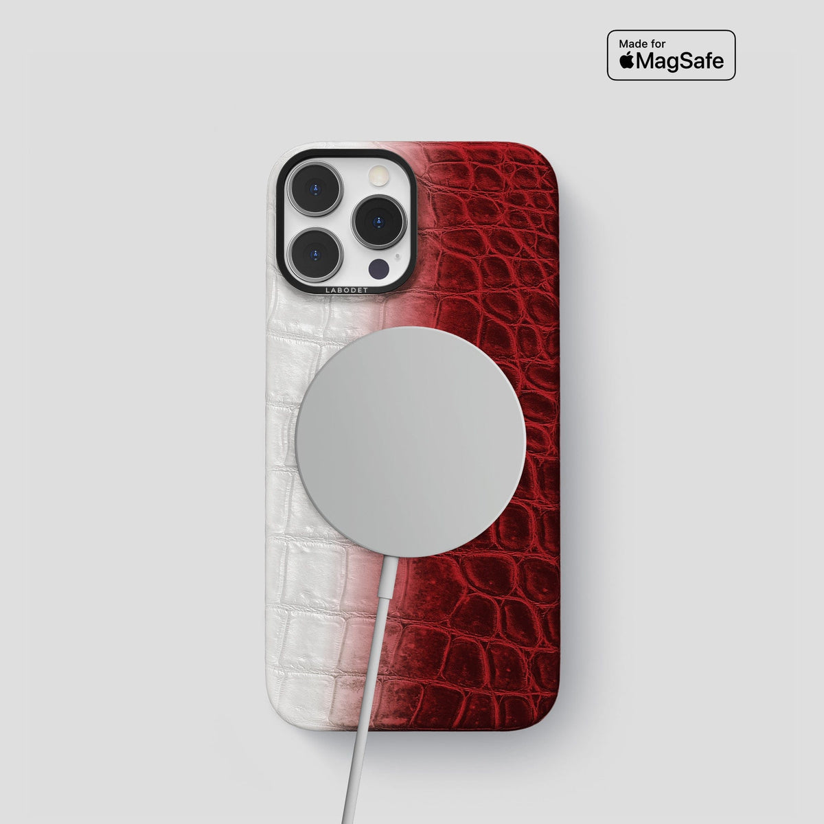 Red iPhone 14 Pro Himalaya Classic Case with Black Metal -4 | Red-Black