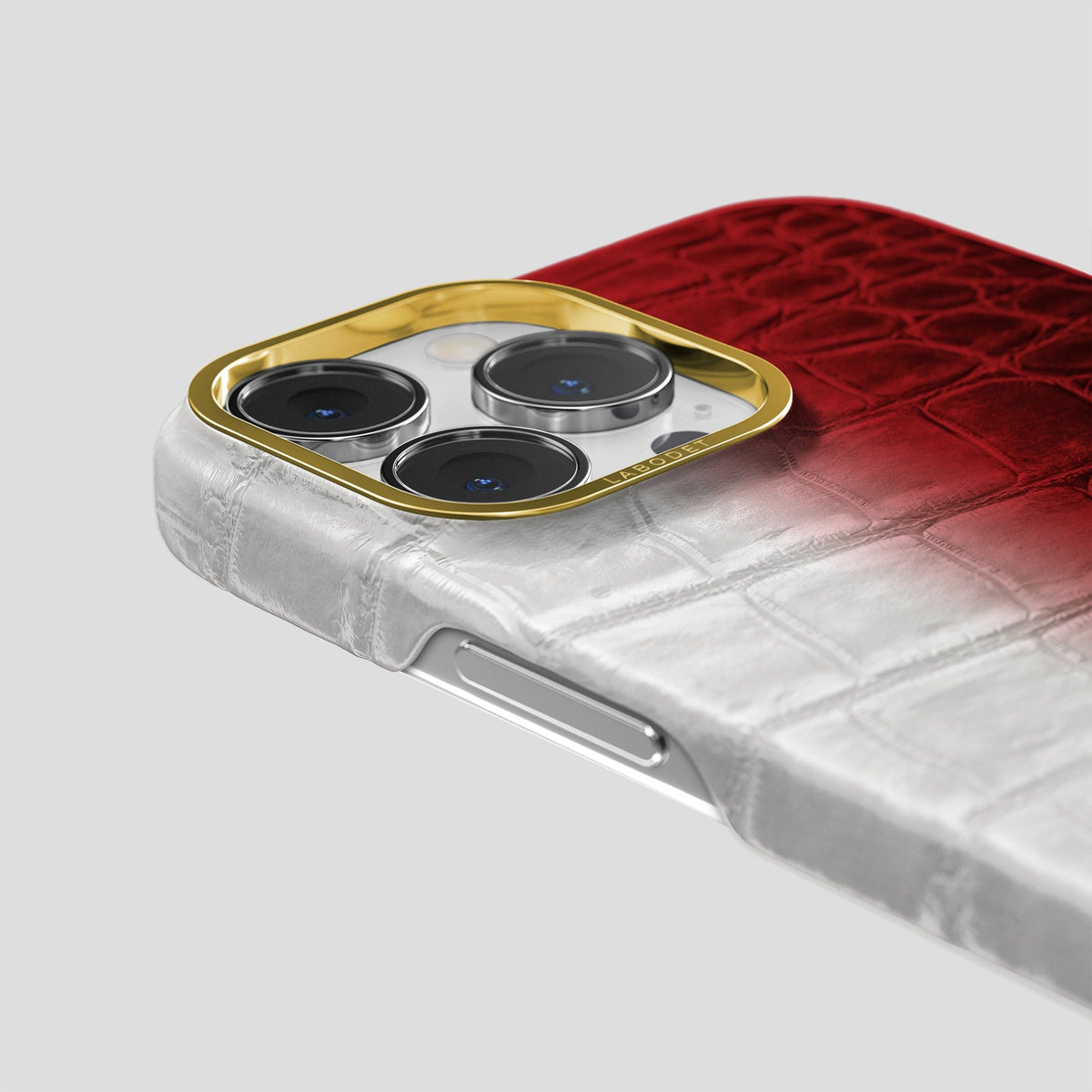 Red iPhone 14 Pro Himalaya Classic Case with Gold Metal -5 | Red-Gold