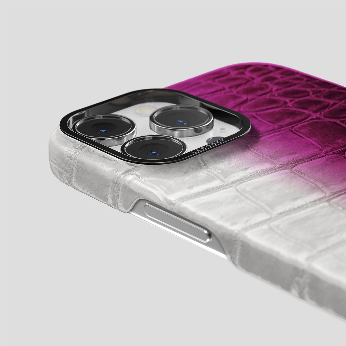 Fuchsia iPhone 14 Pro Max Himalaya Classic Case with Black Metal -5 | Fuchsia-Black