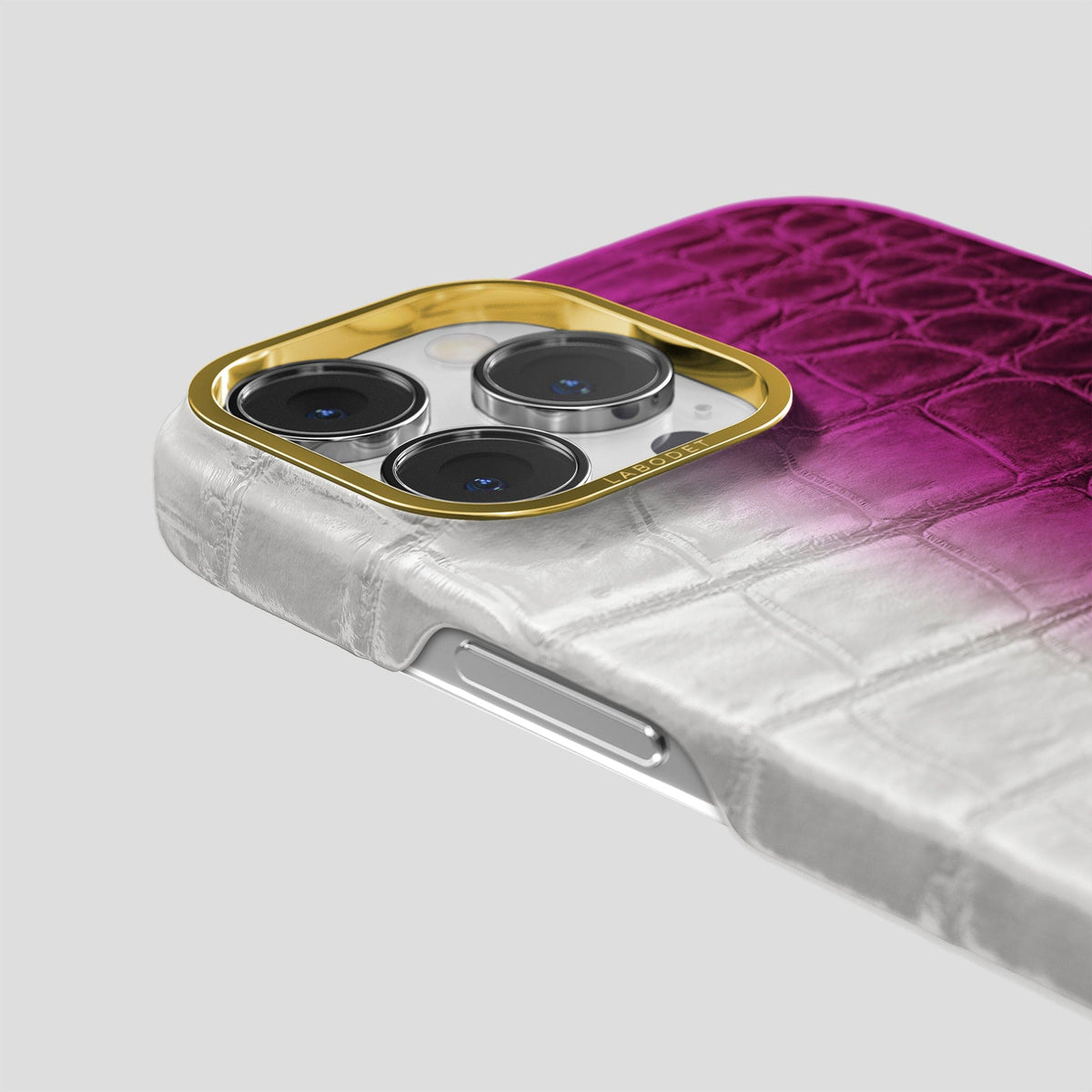Fuchsia iPhone 14 Pro Max Himalaya Classic Case with Gold Metal -5 | Fuchsia-Gold
