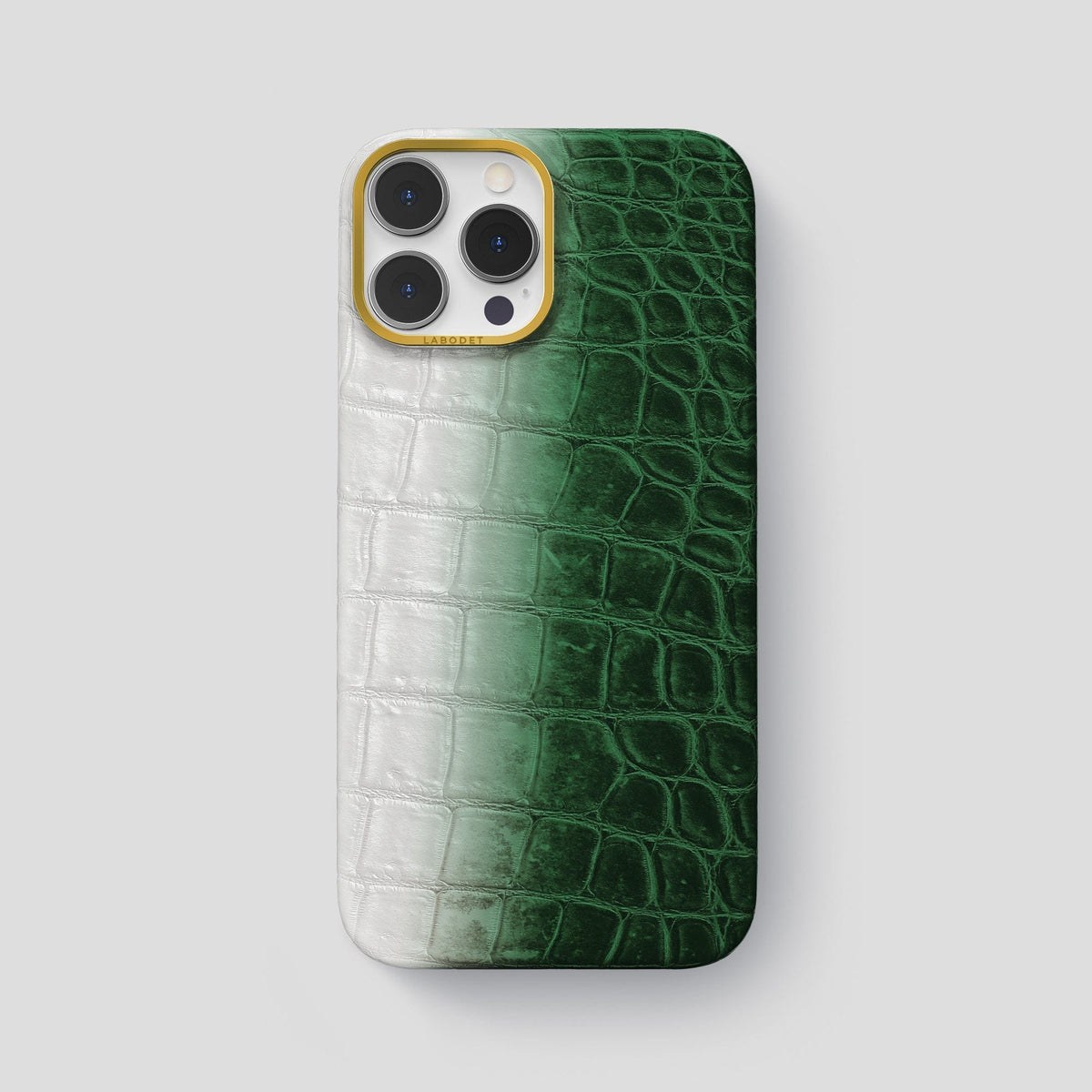 Green iPhone 14 Pro Max Himalaya Classic Case with Gold Metal -1 | Green-Gold
