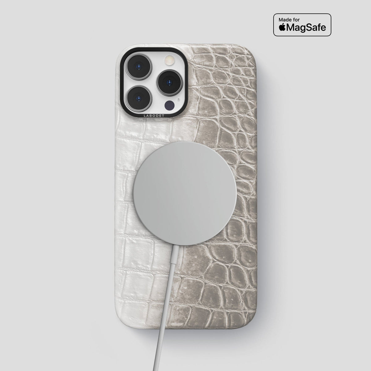 Grey iPhone 14 Pro Max Himalaya Classic Case with Black Metal -4 | Grey-Black