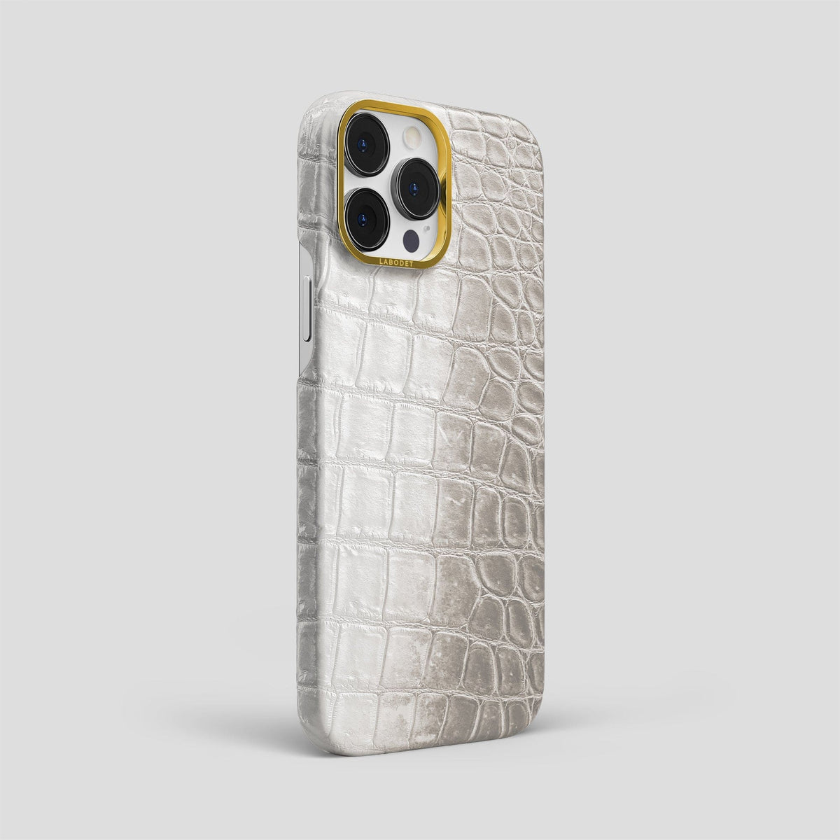 Grey iPhone 14 Pro Max Himalaya Classic Case with Gold Metal -2 | Grey-Gold