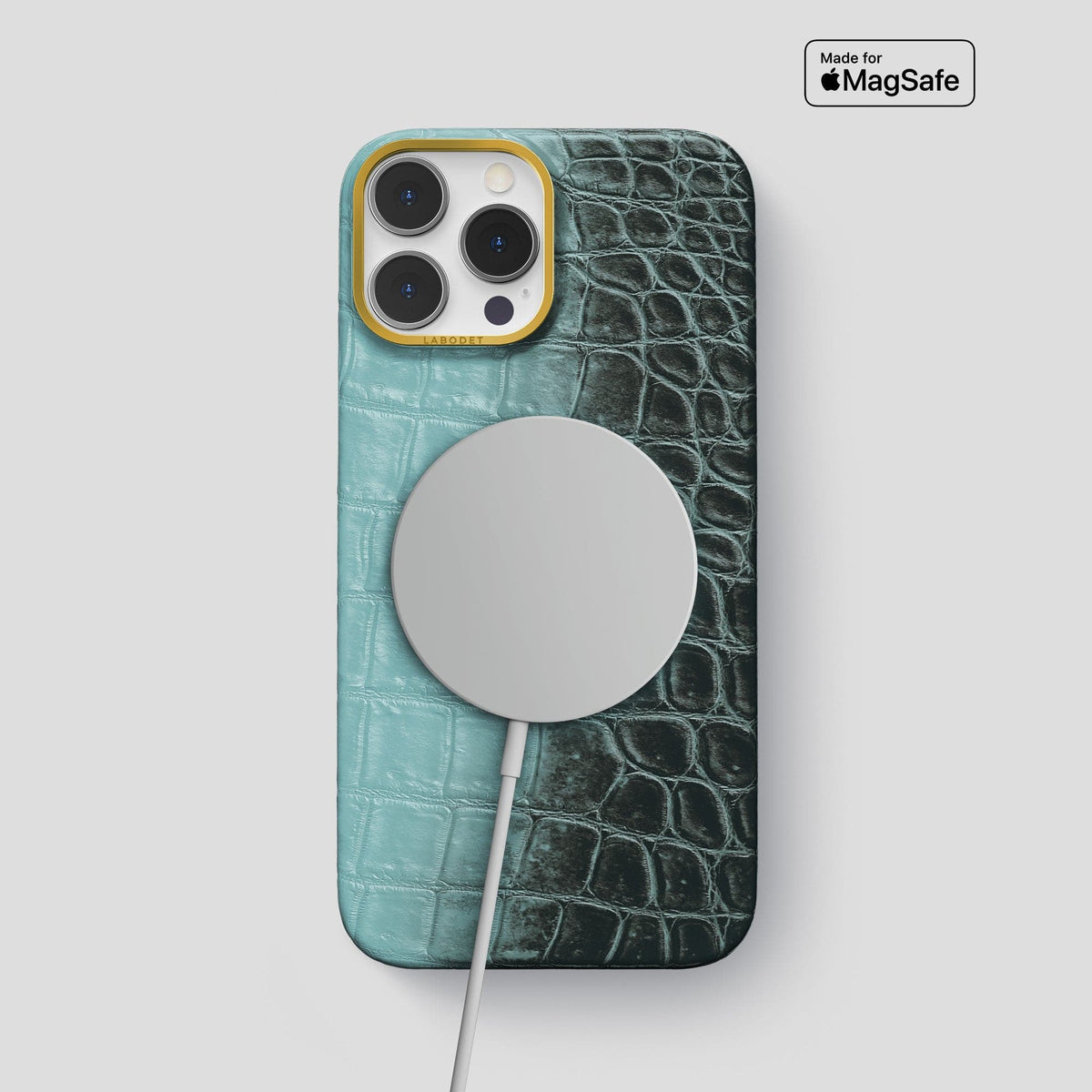 Light-Mint iPhone 14 Pro Max Himalaya Classic Case with Gold Metal -4 | Light-Mint-Gold