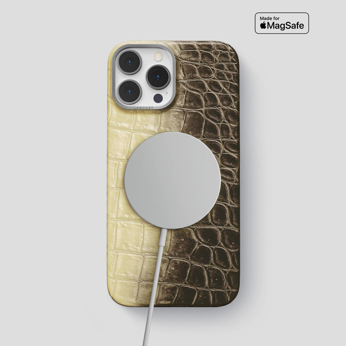 Natural iPhone 14 Pro Max Himalaya Classic Case with Steel Metal -4 | Natural-Steel