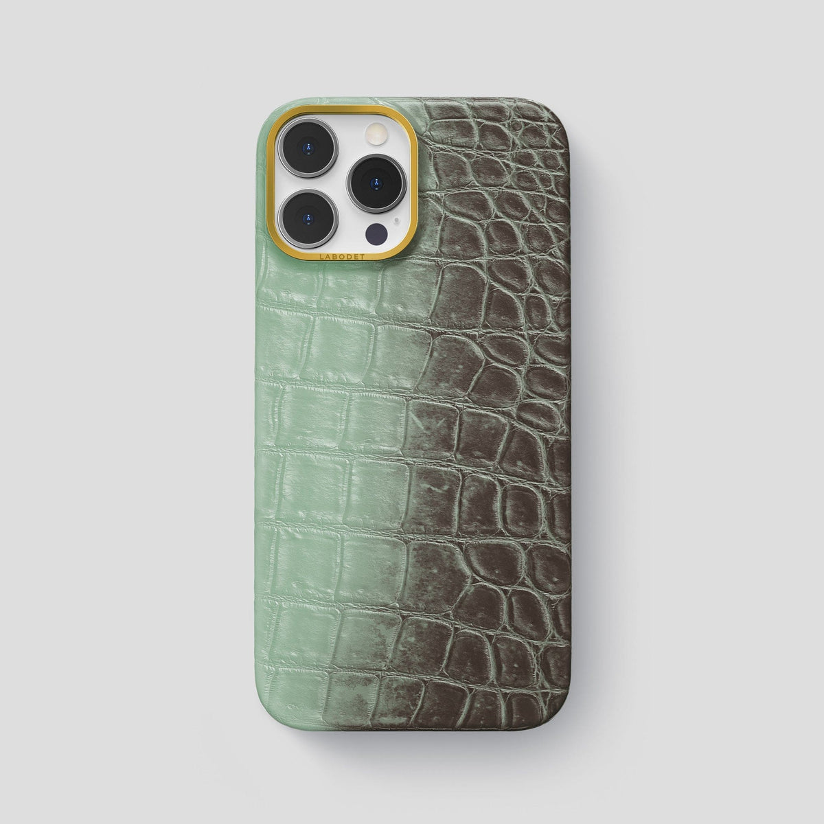 Pistachio iPhone 15 Pro Max Himalaya Classic Case with Gold Metal -1 | Pistachio-Gold