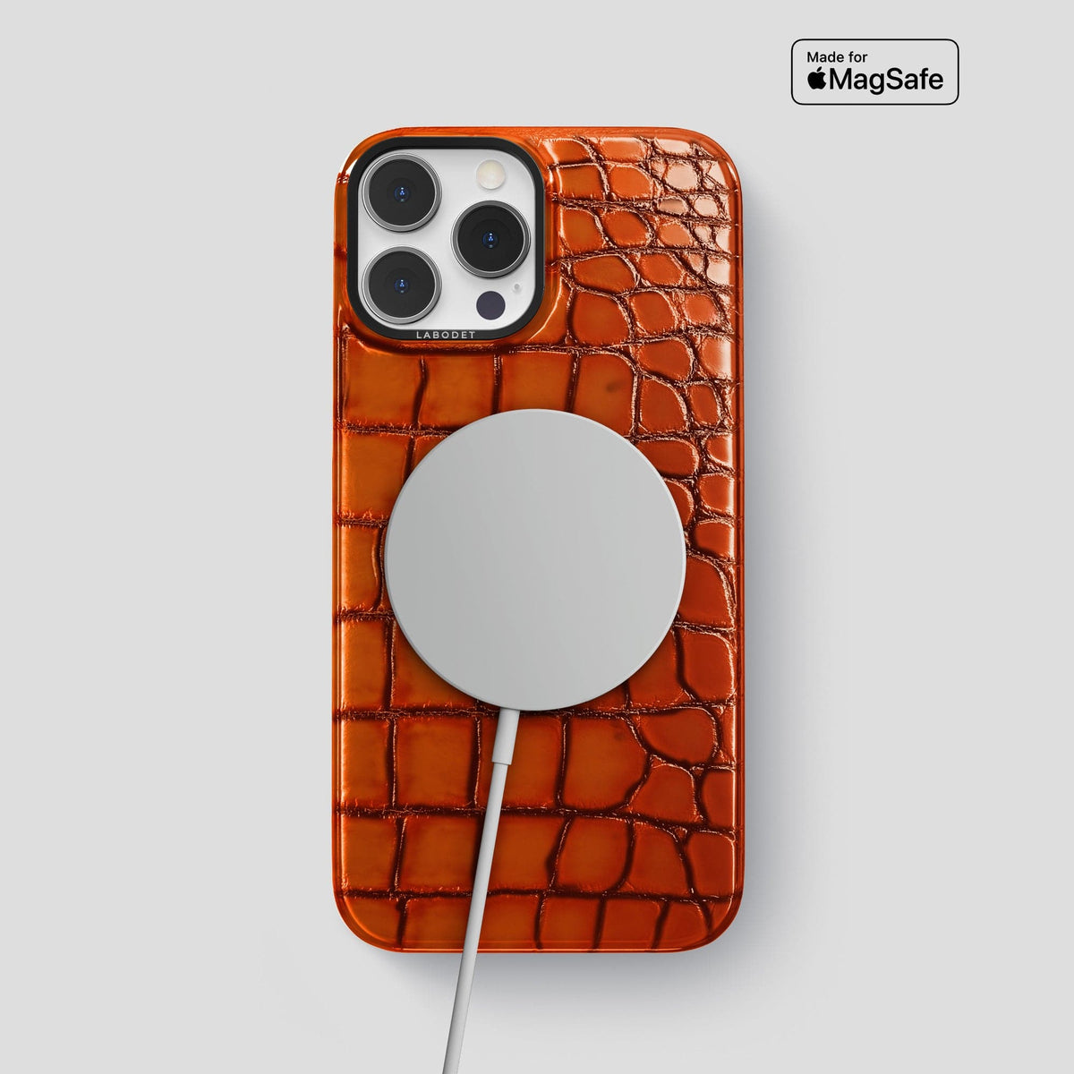 Clay-Court iPhone 15 Pro Max Classic Case Patina Alligator with Black Metal -5 | Clay-Court-Black