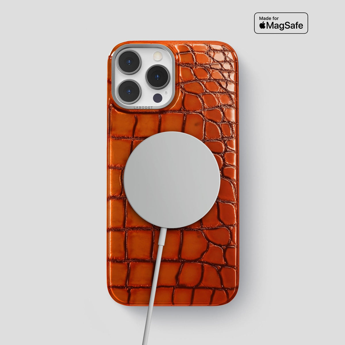 Clay-Court iPhone 15 Pro Max Classic Case Patina Alligator with Steel Metal -5 | Clay-Court-Steel