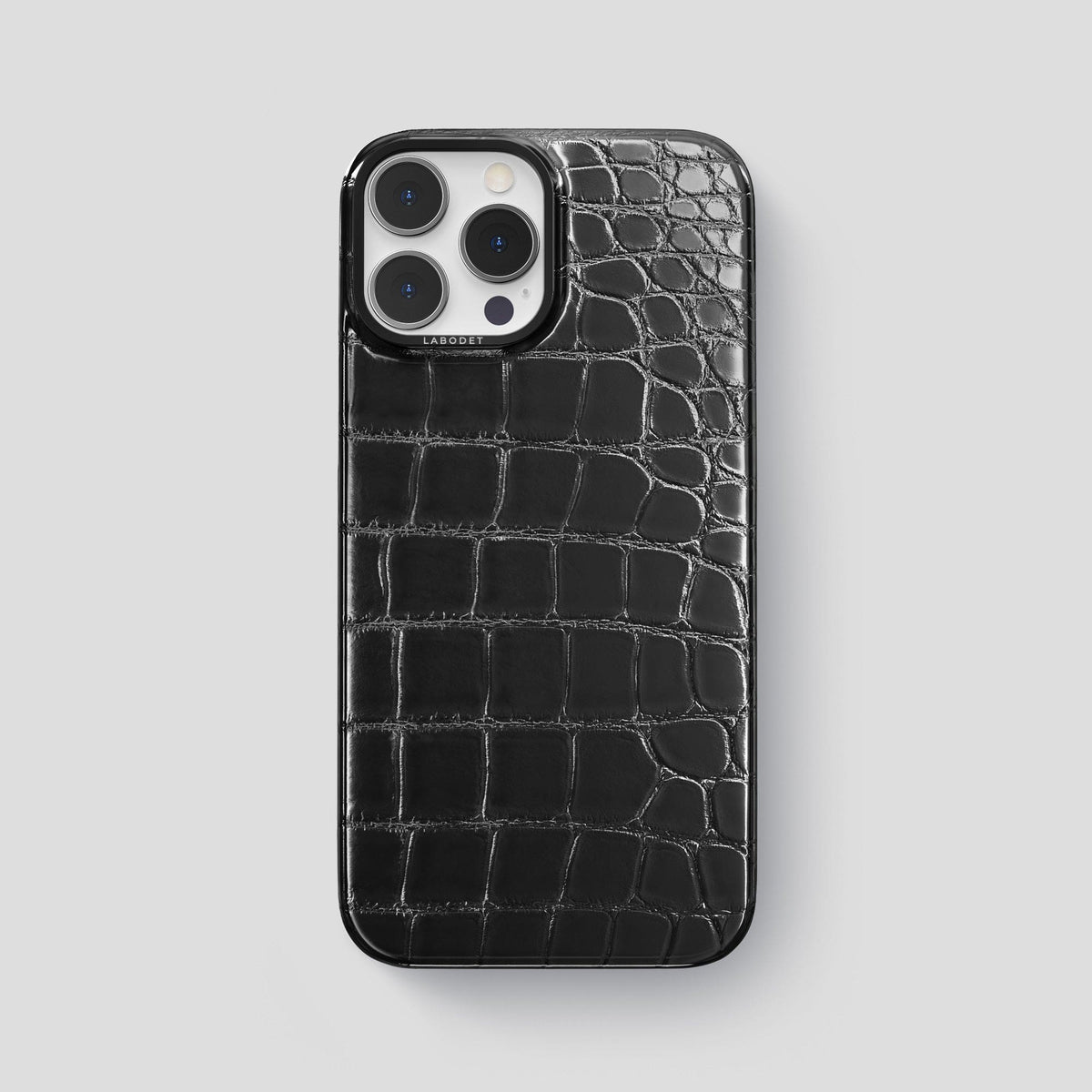 Havana-Black iPhone 15 Pro Max Classic Case Patina Alligator with Black Metal -1 | Havana-Black-Black