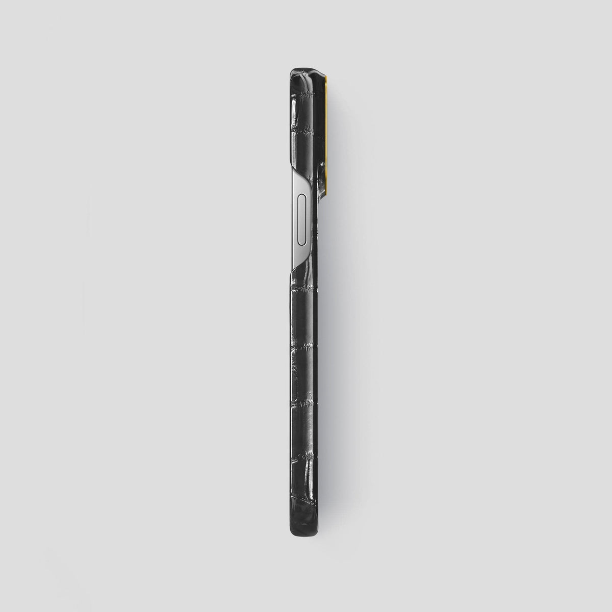 Havana-Black iPhone 15 Pro Max Classic Case Patina Alligator with Gold Metal -3 | Havana-Black-Gold
