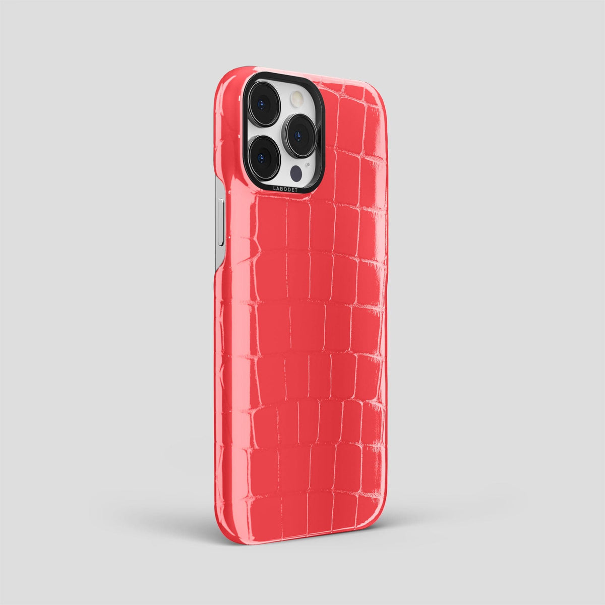 Papaya iPhone 14 Pro Max Classic Case Shiny Alligator with Black Metal -2 | Papaya-Black
