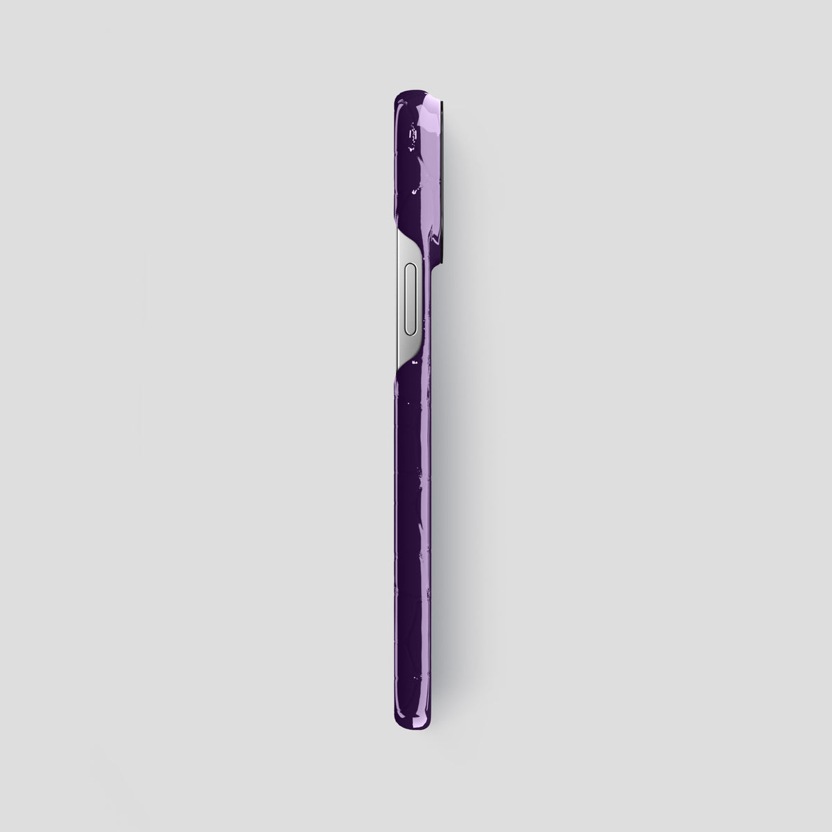 Purple iPhone 15 Pro Max Classic Case Shiny Alligator with Black Metal -3 | Purple-Black