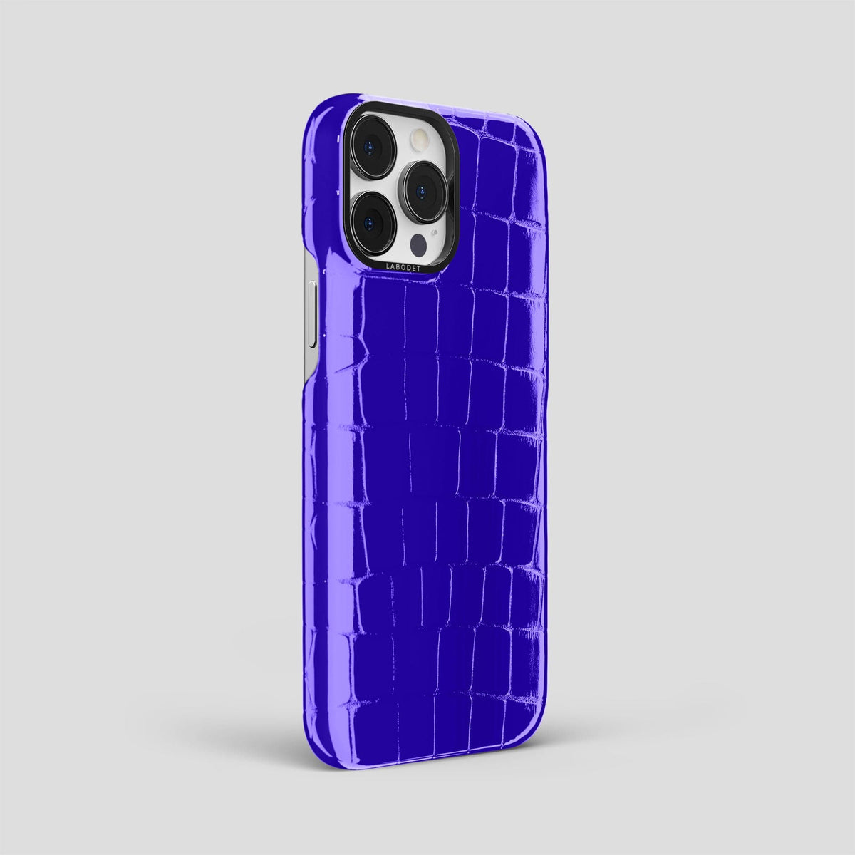 Royal Blue iPhone 15 Pro Max Classic Case Shiny Alligator with Black Metal -2 | Royal-Blue-Black
