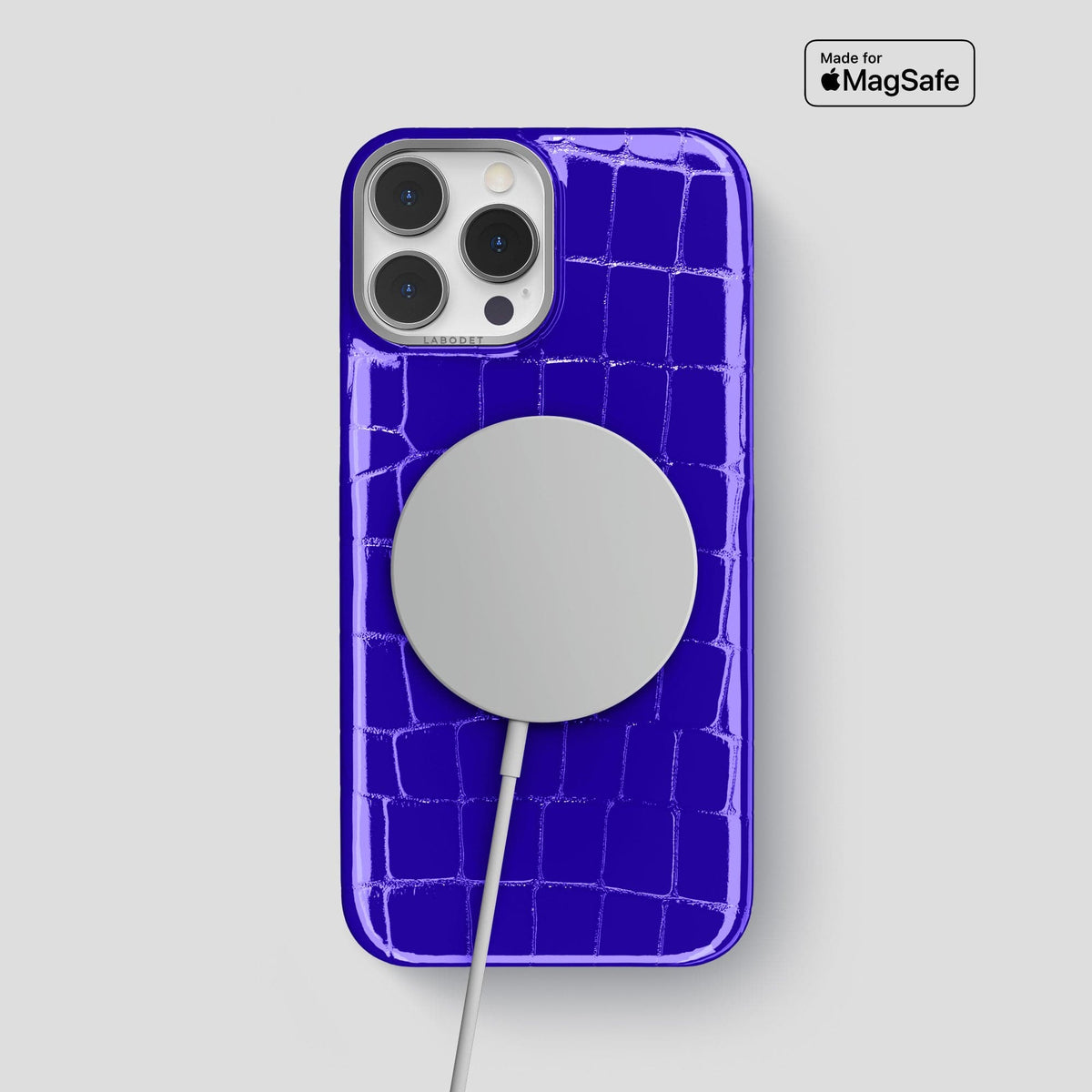 Royal Blue iPhone 15 Pro Max Classic Case Shiny Alligator with Steel Metal -5 | Royal-Blue-Steel