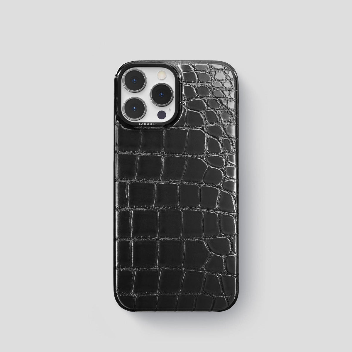 Havana-Black iPhone 15 Pro Classic Case Patina Alligator with Black Metal -1 | Havana-Black-Black