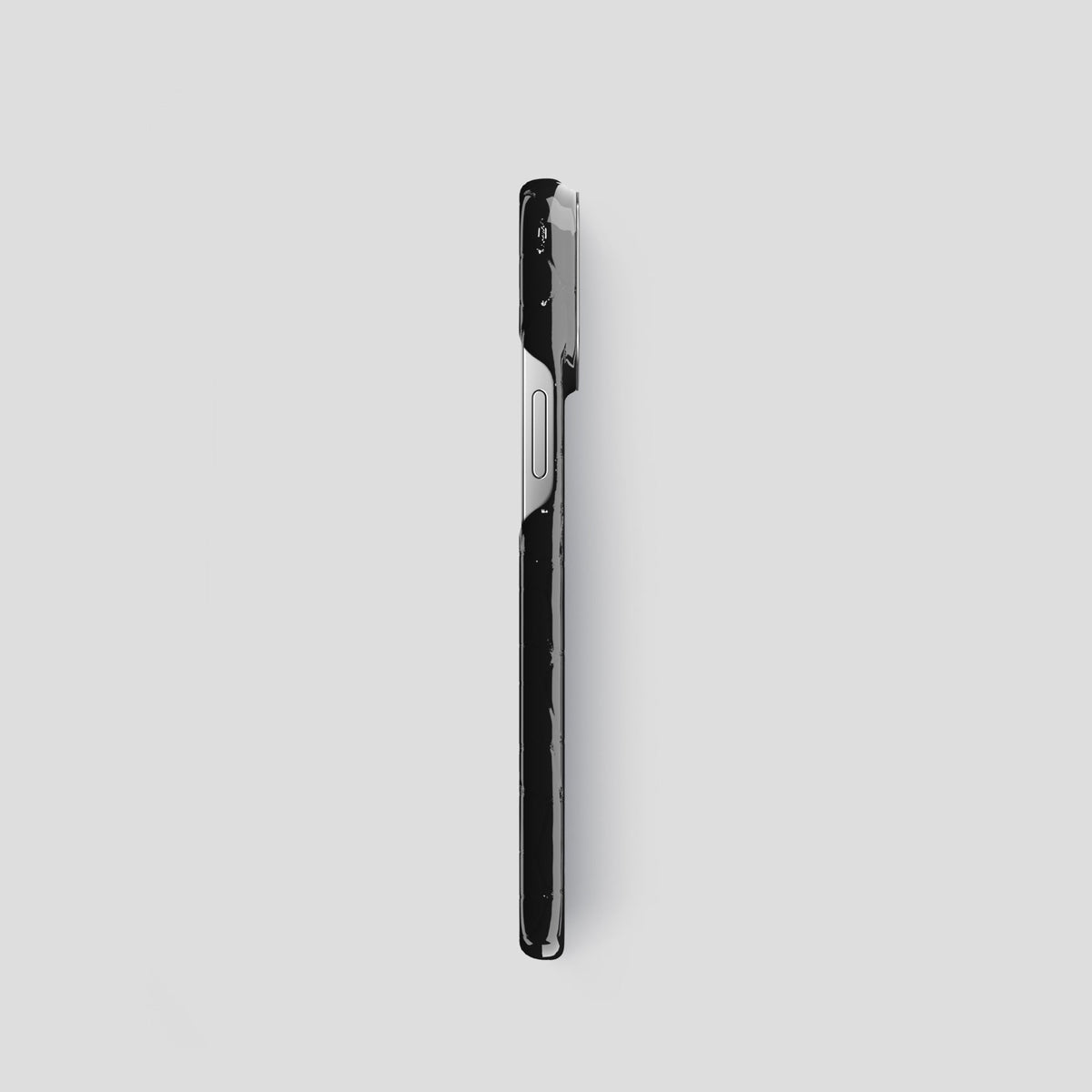 Black iPhone 15 Pro Shiny Alligator with Steel Metal -3 | Black-Steel