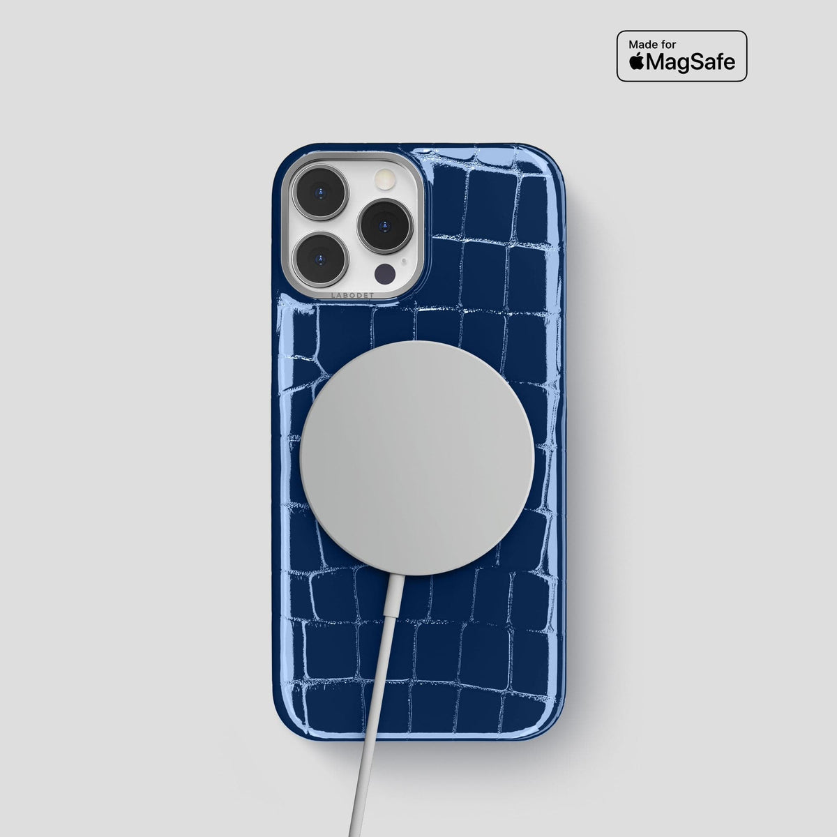 Mediterranean iPhone 15 Pro Shiny Alligator with Steel Metal -5 | Mediterranean-Steel