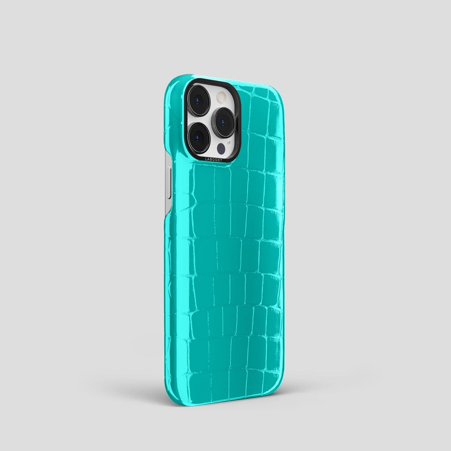 Mint iPhone 15 Pro Shiny Alligator with Black Metal -2 | Mint-Black