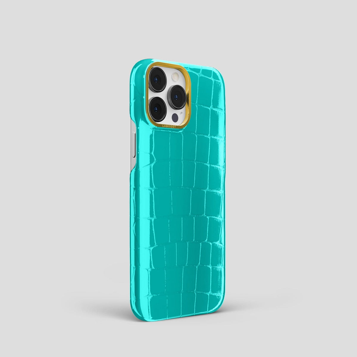 Mint iPhone 15 Pro Shiny Alligator with Gold Metal -2 | Mint-Gold