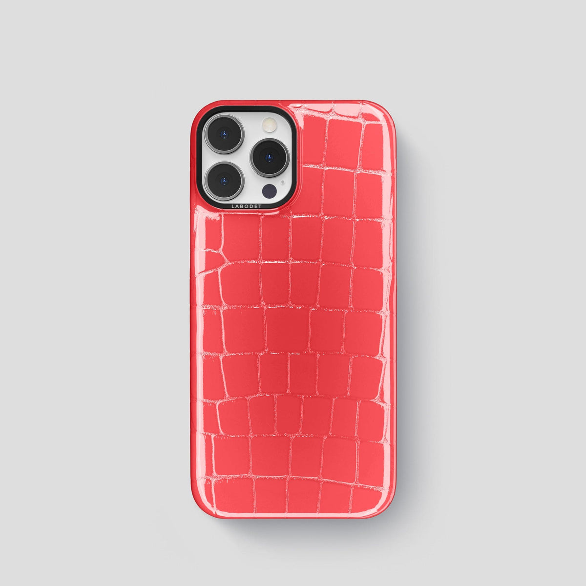 Papaya iPhone 14 Shiny Alligator with Black Metal -1 | Papaya-Black