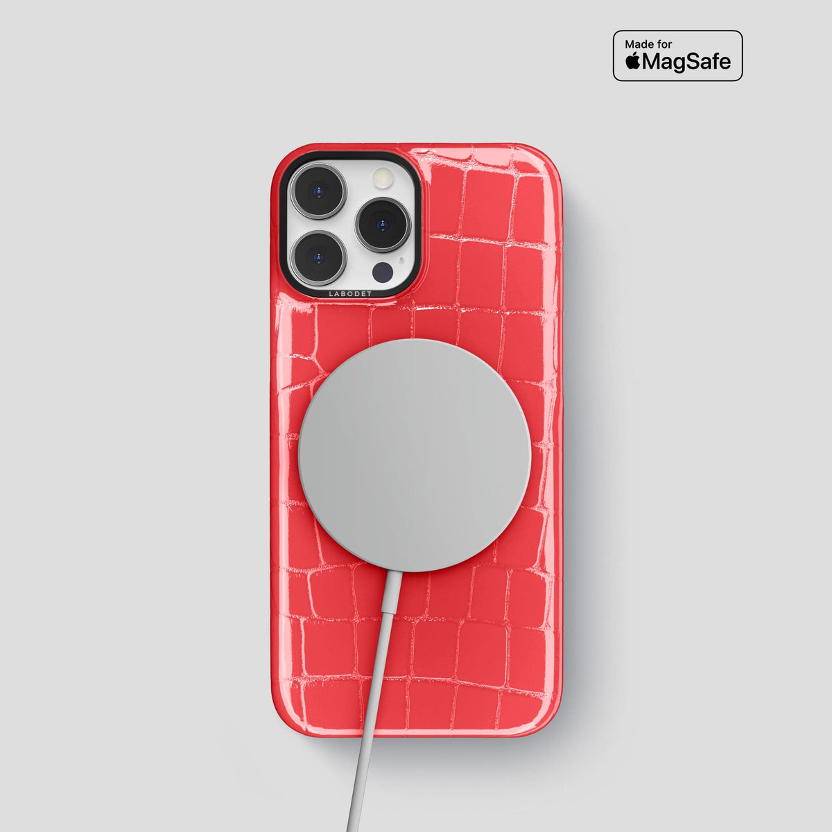 Papaya iPhone 14 Shiny Alligator with Black Metal -5 | Papaya-Black