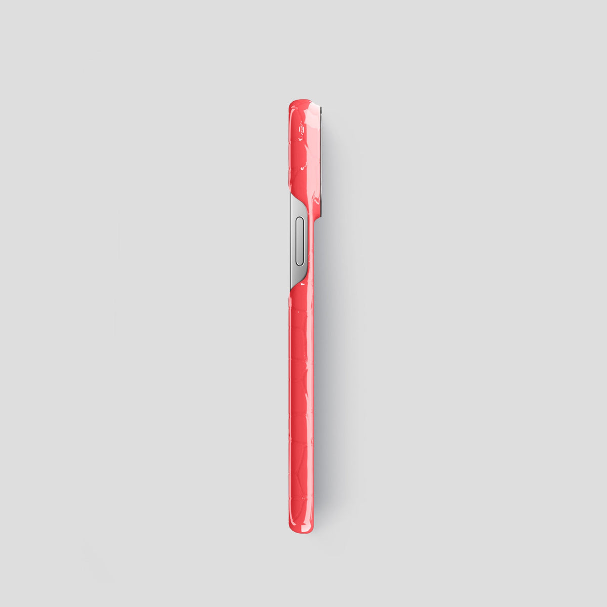 Papaya iPhone 14 Shiny Alligator with Steel Metal -3 | Papaya-Steel
