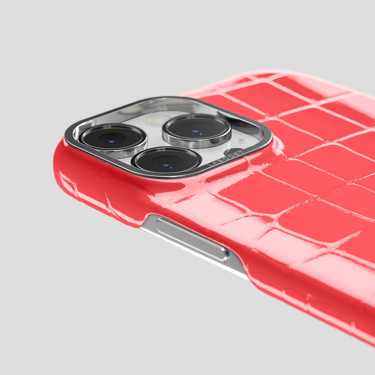 Papaya iPhone 14 Shiny Alligator with Steel Metal -6 | Papaya-Steel