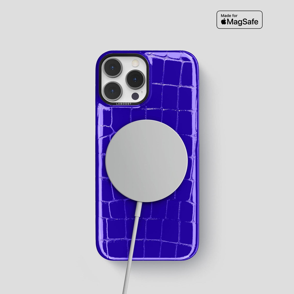 Royal Blue iPhone 15 Pro Shiny Alligator with Black Metal -5 | Royal-Blue-Black