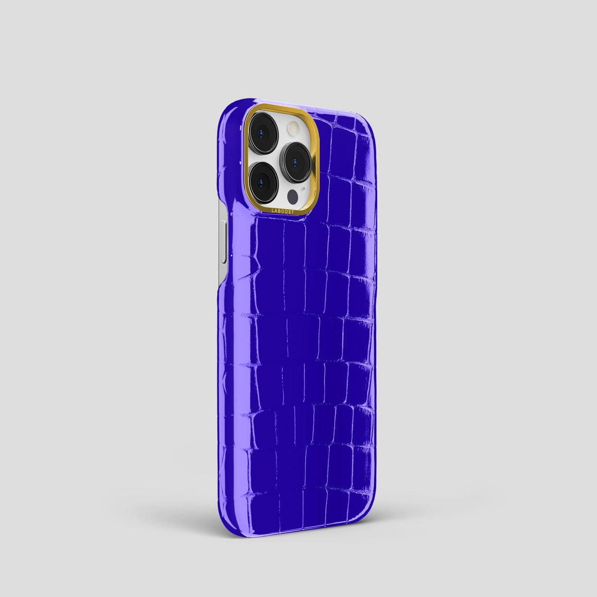 Royal Blue iPhone 15 Pro Shiny Alligator with Gold Metal -2 | Royal-Blue-Gold