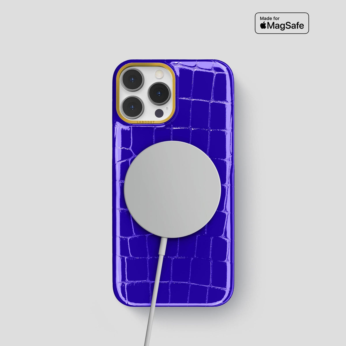Royal Blue iPhone 15 Pro Shiny Alligator with Gold Metal -5 | Royal-Blue-Gold