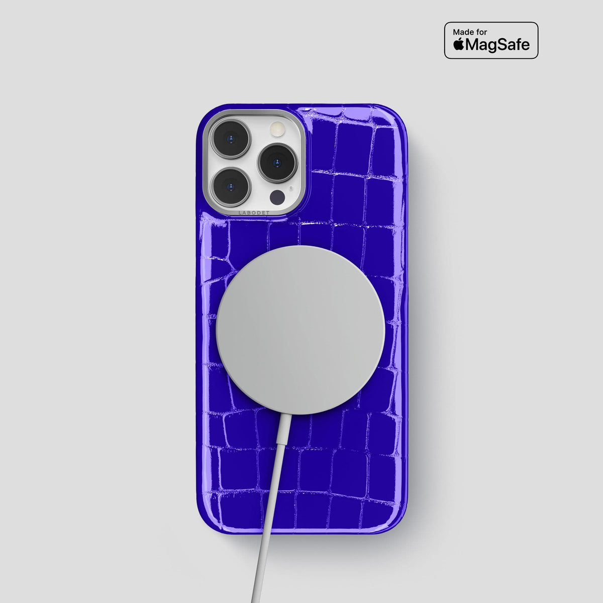 Royal Blue iPhone 15 Pro Shiny Alligator with Steel Metal -5 | Royal-Blue-Steel