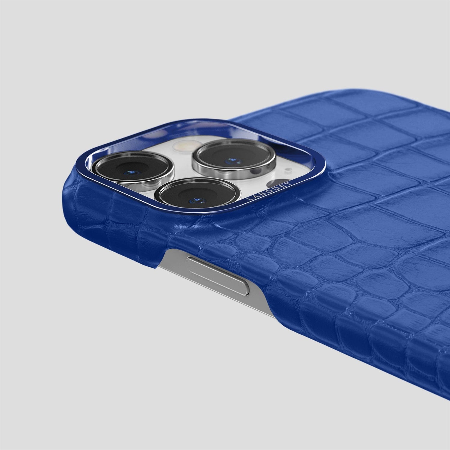 Royal Blue iPhone 15 Pro Classic Case Alligator with Blue Metal -6 | Royal-Blue-Blue